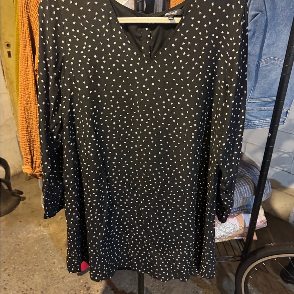 Madewell Black Star Patterned Dress